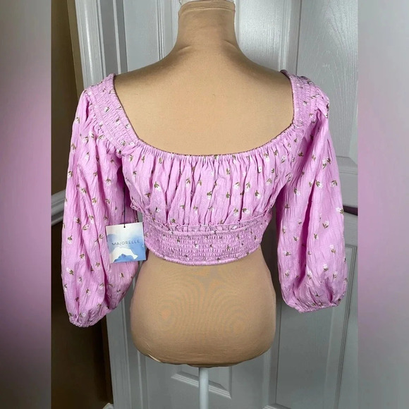 Revolve-MAJORELLE PUFF SLEEVE FLORAL CROP‎ TOP MEDIUM - Picture 7 of 7